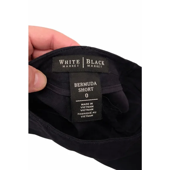White House Black Market Black Bermuda Shorts Size 0 Tailored Stretch Career - Picture 4 of 6